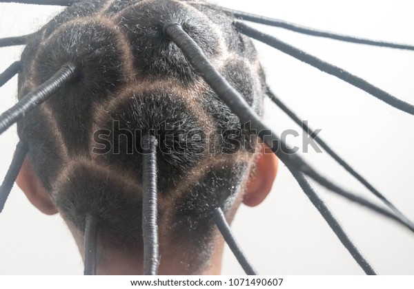 Close Nigerian Indigenous Hairstyle Called Threading People