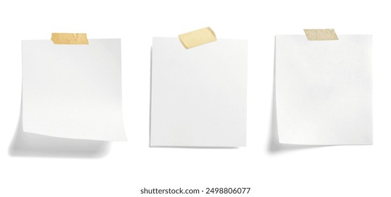 close up of a note paper with adhesive tape on white background