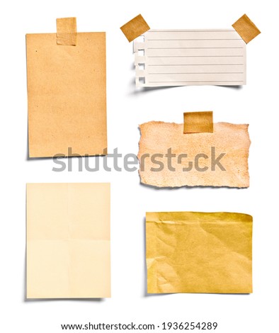 close up of a note paper on white background