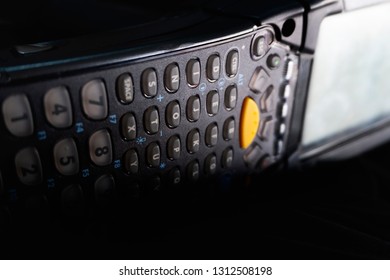 close up number button barcode scanner.