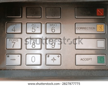Close Up of Numeric Keypad with Number and Function Buttons