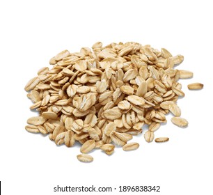 Close Up Of Oat Oatmeal Granula On White Background