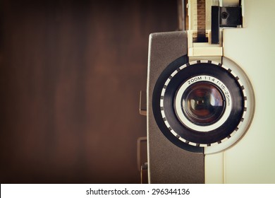 Close Up Of Old 8mm Film Projector Lens 