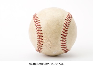 Close Up The Old Baseball In Studio