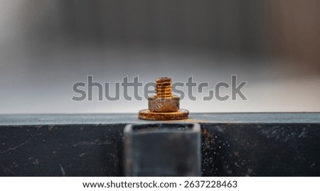 close up of old bolt and nut