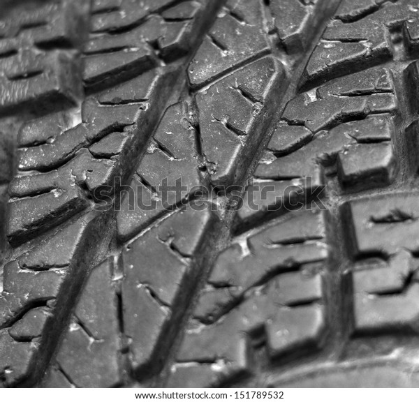 Close up of old\
car tire texture background\
