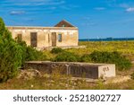 A close up of the old Carabinier Barracks ruins of the Spain