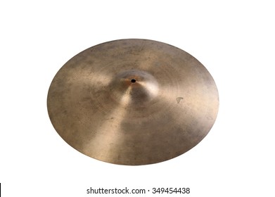 Close Up Of An Old Cymbal On Isolated Background.