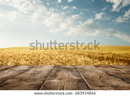 Similar – Image, Stock Photo View over wheat field near Inningen in Bavaria with bright blue sky