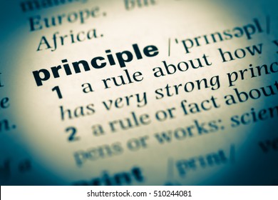 Close up of old English dictionary page with word principle - Shutterstock ID 510244081