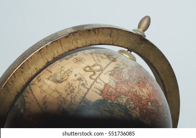 Close up of old globe