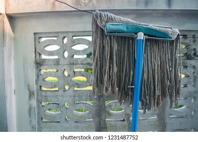 close up old mop 