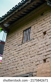 Close Up Of Old Mud Brick House In Rural China