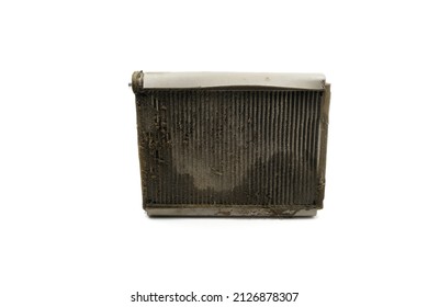 Close Up Old Radiator Isolated On White Background.