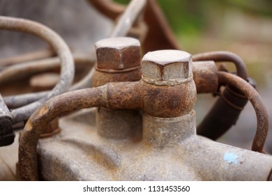  close up old rusty machine