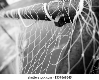 Close Up Of Old Soccer Goal