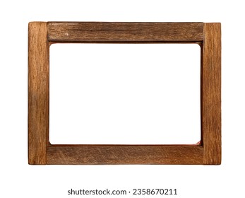 Close up old wooden picture frame isolated on white background - Powered by Shutterstock