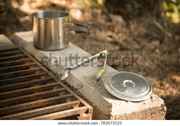 Close On Aluminum Tongs Cooking Pot Stock Photo Edit Now 783073525