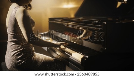 Similar – Image, Stock Photo Anonymous black female using mobile phone phone near wall