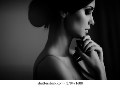 Close up on beautiful woman profile. - Powered by Shutterstock