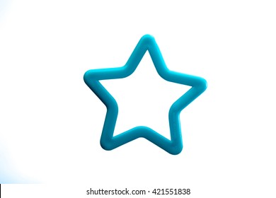 Close Up On A Blue Cookie Cutter Isolated