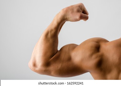 Close Up On A Bodybuilder Biceps,shoulder,arm