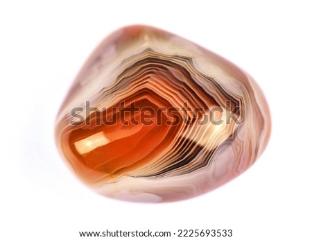 close up on Botswana agate isolated on white background