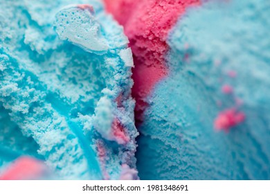 Close Up On A Bubble Gum Ice Cream For A Macro Shot 