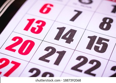 Close up on calendar numbers - Concept of tax rate, expiration date and important dates