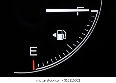 Close Up On Car Fuel Meter