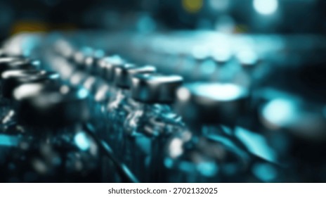Close up on electronic components creating an abstract background with bokeh and smooth blurs.