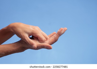Close up on hygienic hand washing - Shutterstock ID 2258277481