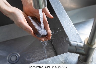 Close up on hygienic hand washing - Shutterstock ID 2258277515