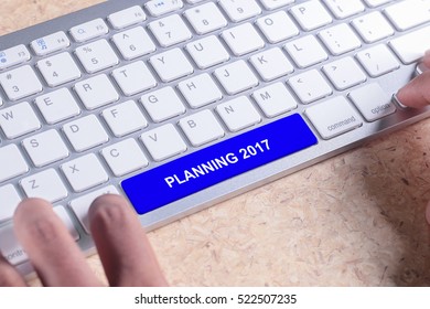 Close up on keyboard button with PLANNING 2017 word