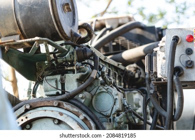 Close Up On Old Engine Parts