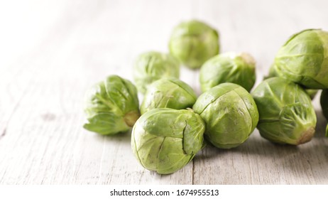 close up on raw brussels sprouts