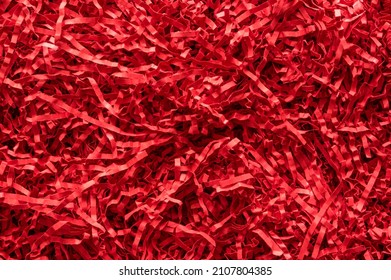 Close Up On Red Shredded Paper Stripes