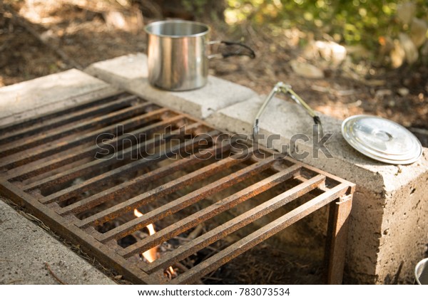 Close On Rusted Metal Grill Grates Royalty Free Stock Image