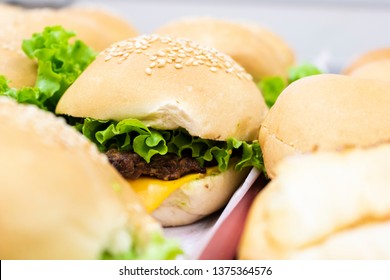 Close Up On Simple Burger