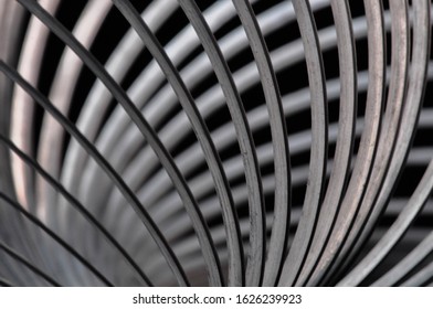 close up on slinky with black background