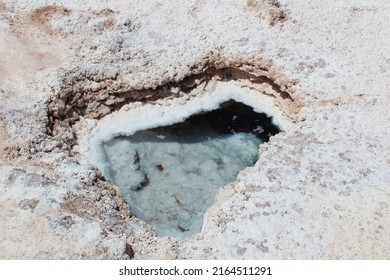 Close Up On Small Water Hole At Hidden Lagoons Of Baltinache (Lagunas Escondidas De Baltinache) Atacama Desert, Chile. South America.