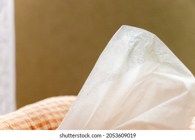 Close up on thin tissue paper