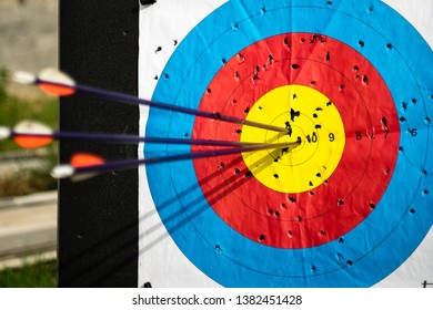 Close On Three Arrows Middle Center Stock Photo (Edit Now) 1382451428