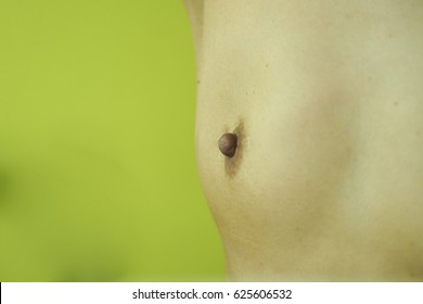 Close Up On Woman Breast, Show The Scar On Breast From Breast Operation Or Mastectomy (preserve Nipple)