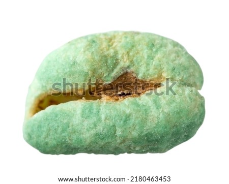Close up of one expanded wheat isolated over white background with clipping path