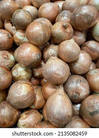 Close up onions stack next to each other