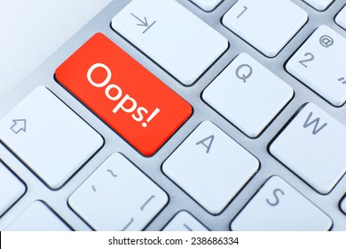 Close Up Of Oops Keyboard Button