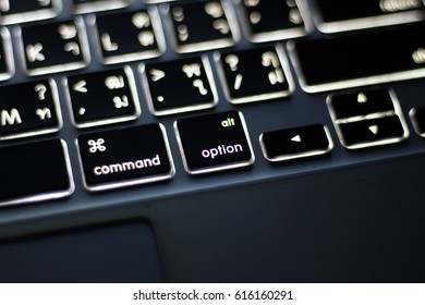close up option key pad and blur background