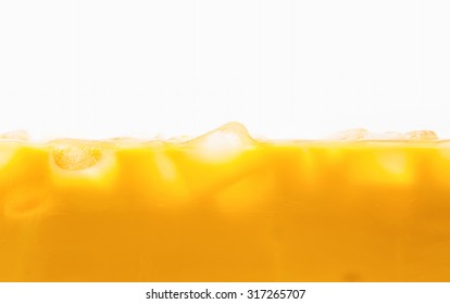 Close Up  Of Orange Juice With Ice 