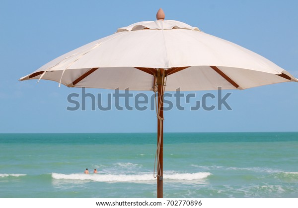 Close Outdoor Patio Umbrella On Beach Stock Photo Edit Now 702770896